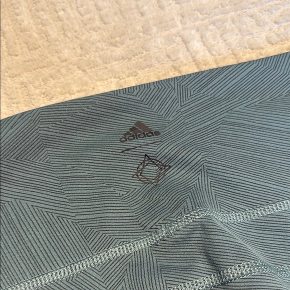 ADIDAS Wanderlust CLIMALITE High-rise Cropped Leggings RAW GREEN Women’s Medium - Picture 7 of 12